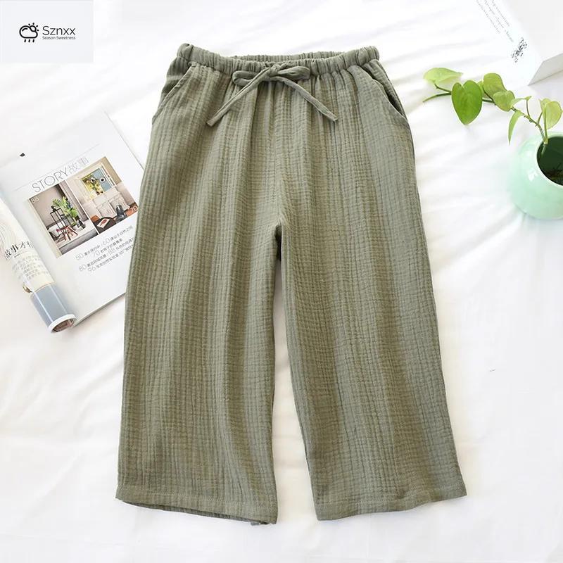 Ultra-soft Cotton Crepe Couple Lounge Pants Set