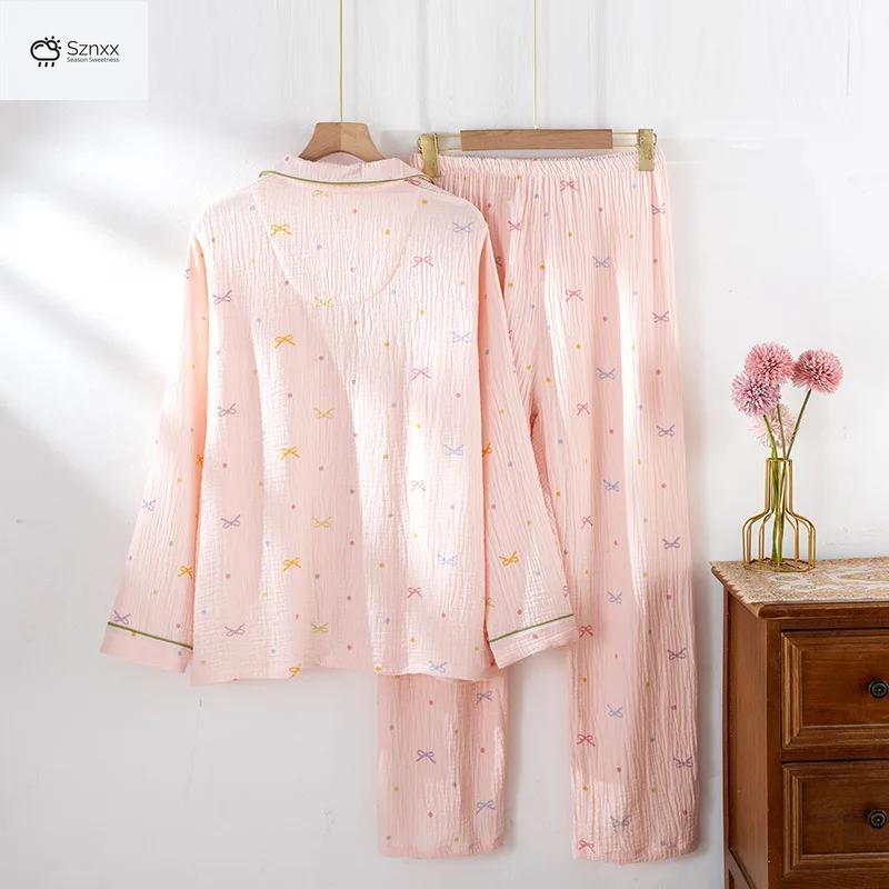 Soft Cotton Crepe Long Sleeve Pajama Set