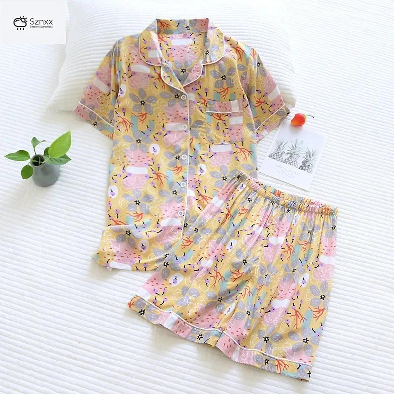 Comfortable Viscose Buckle Pajama Shorts Set