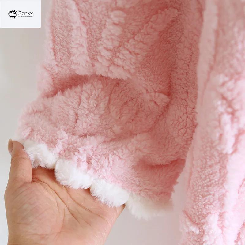 Cozy Flannel Long Sleeve Sleep Skirt Lounge Robe