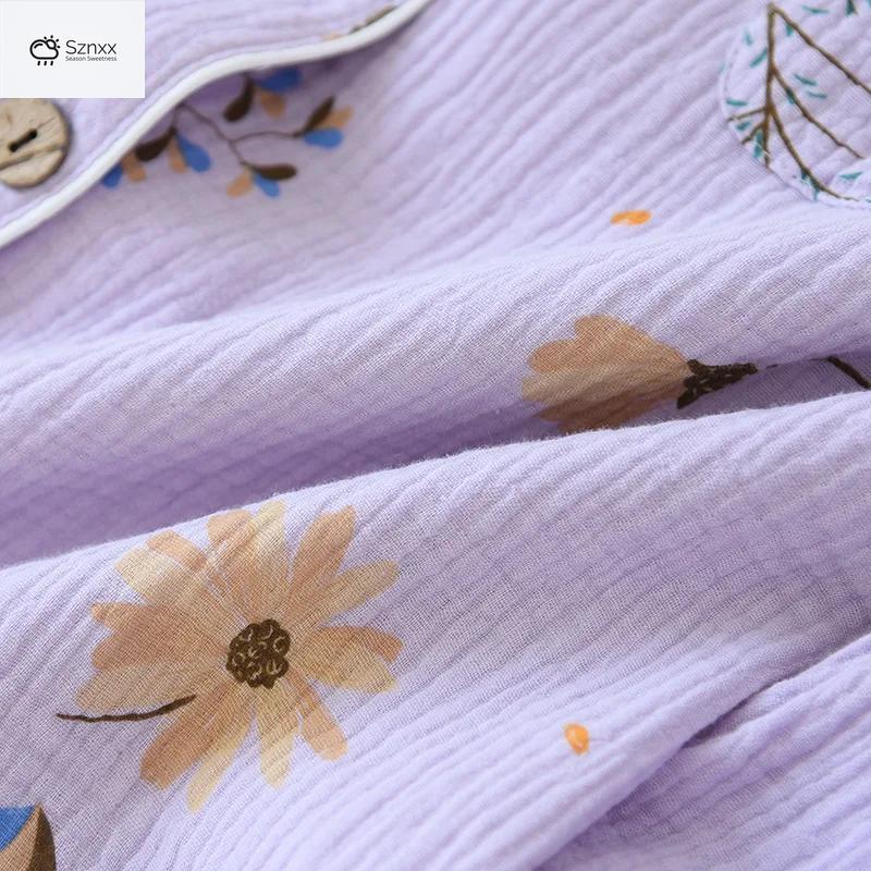 Soft Lavender Cotton Long-sleeve Pajama Set Plus