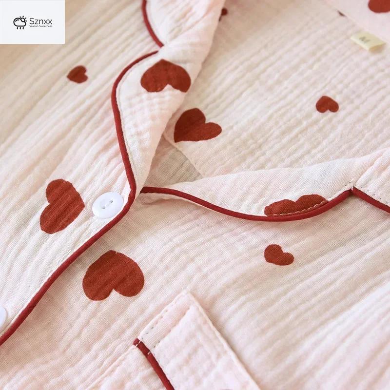 Soft Cotton Crepe Long Sleeve Pajama Lounge Set
