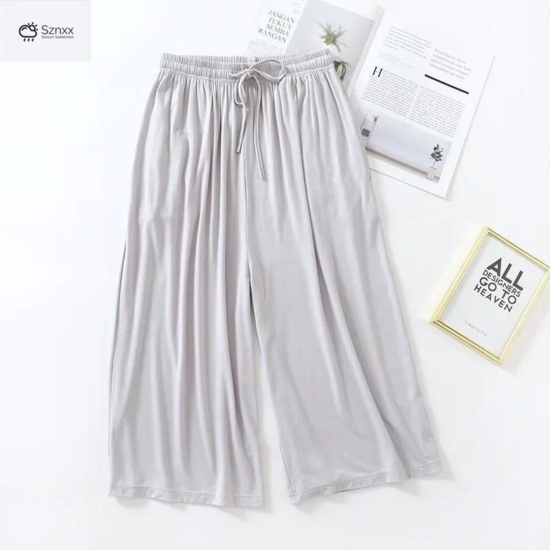 Japanese Loose Modal Cropped Wide-leg Summer Pants
