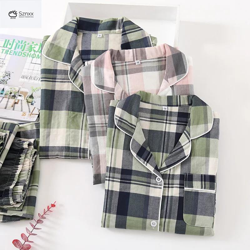 Soft Cotton Gauze Couple Pajama Set Plus Size