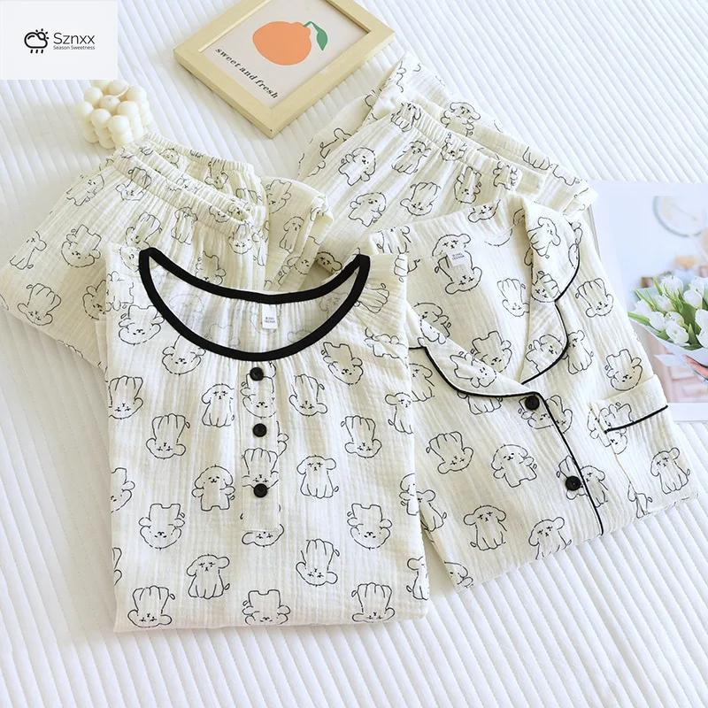 Soft Cotton Crepe Printed Pajama Set For Women