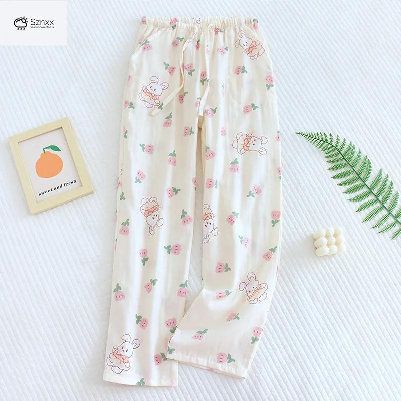 Breathable Loose Cotton Summer Lounge Trousers
