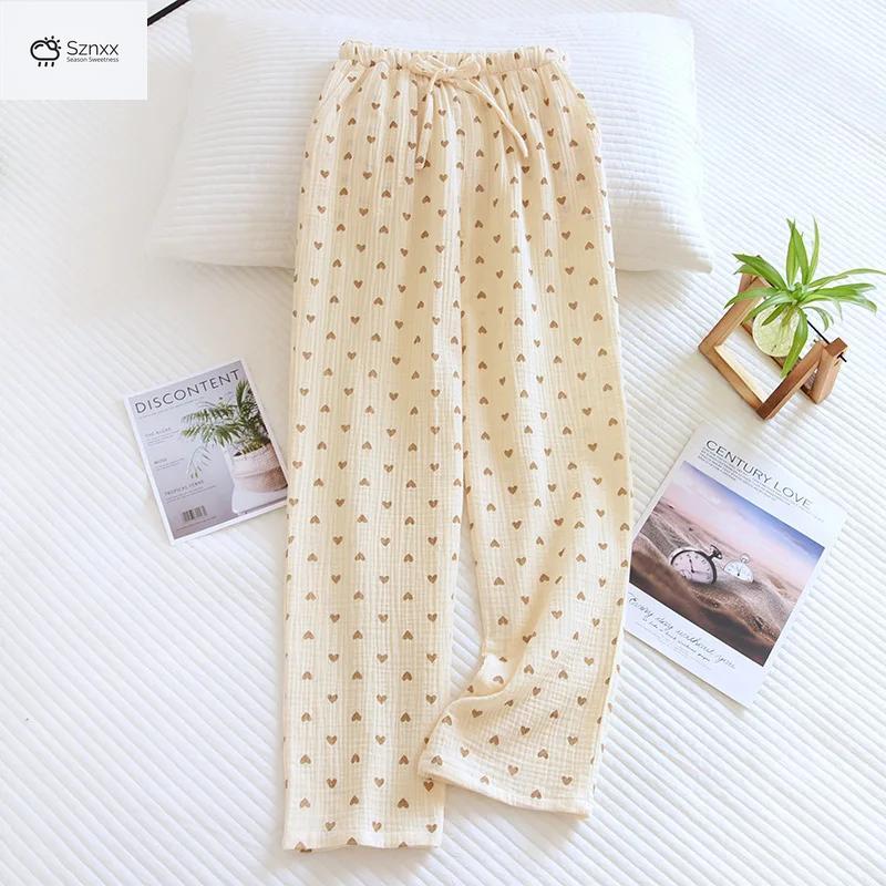Womens Cotton Crepe Lounge Pajama Trousers