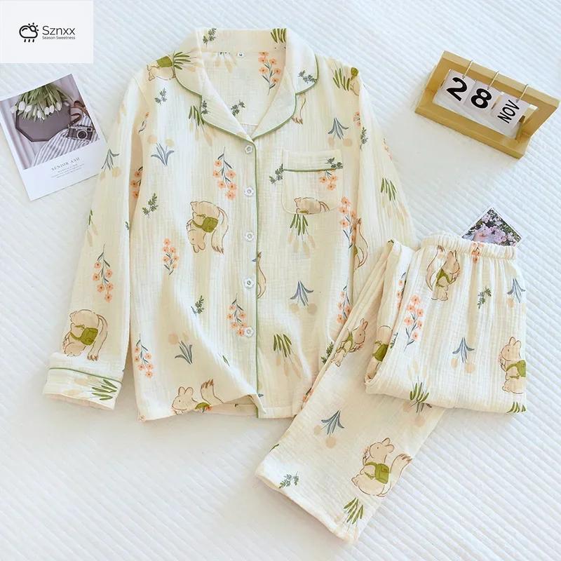 Soft Lavender Cotton Long-sleeve Pajama Set Plus