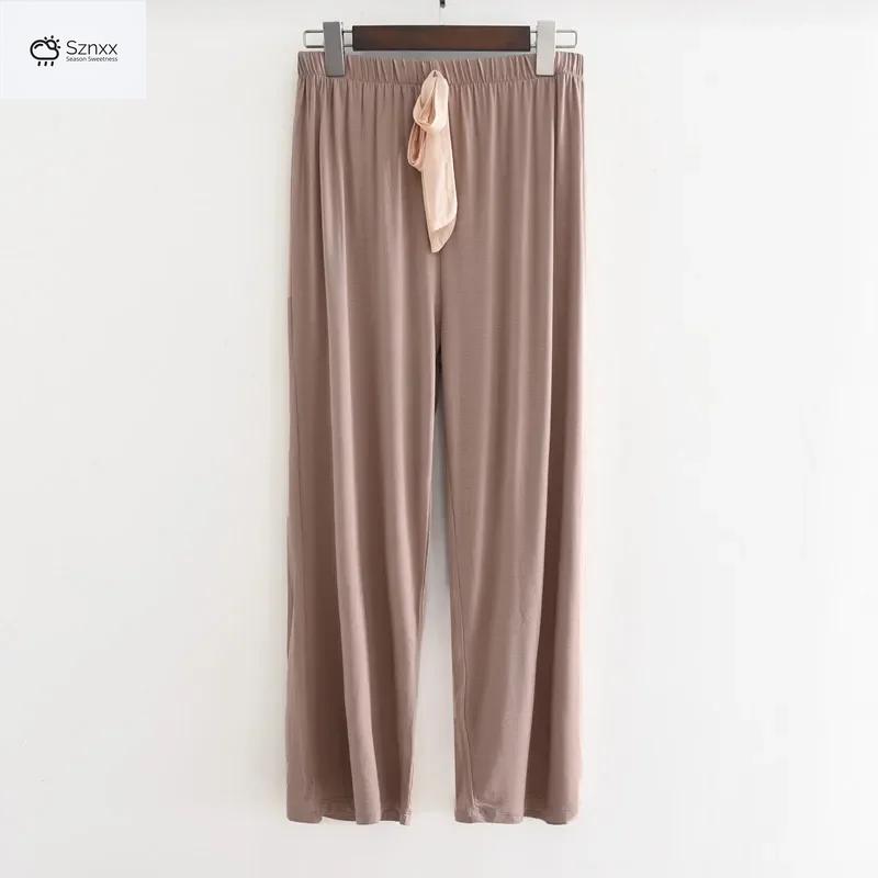 Womens Modal Wide Leg Lounge Pants With Flannel Comfort