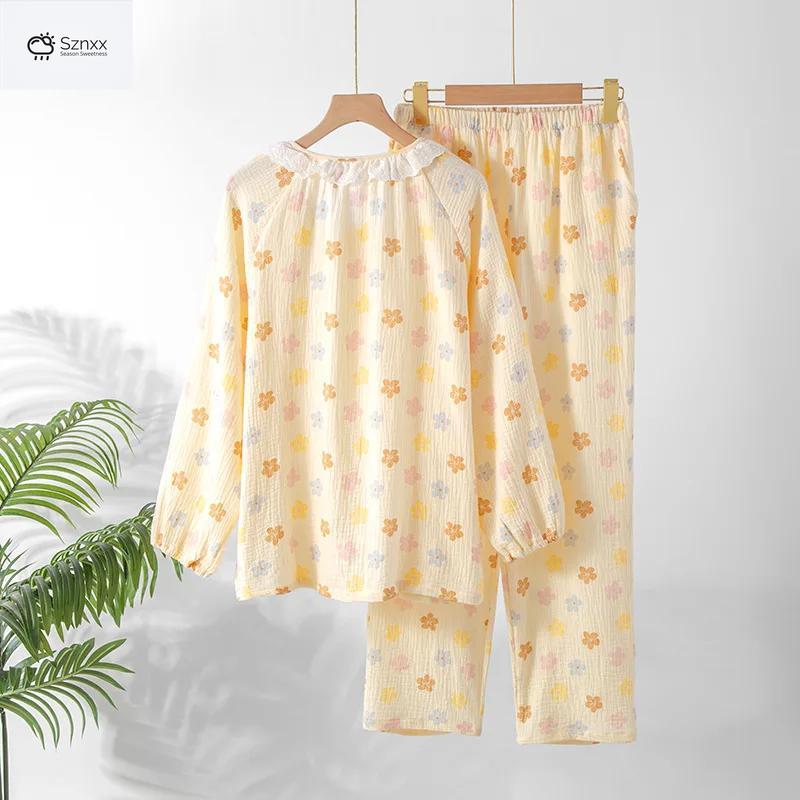 Sweet Crepe Cotton Long Sleeve Pajama Set