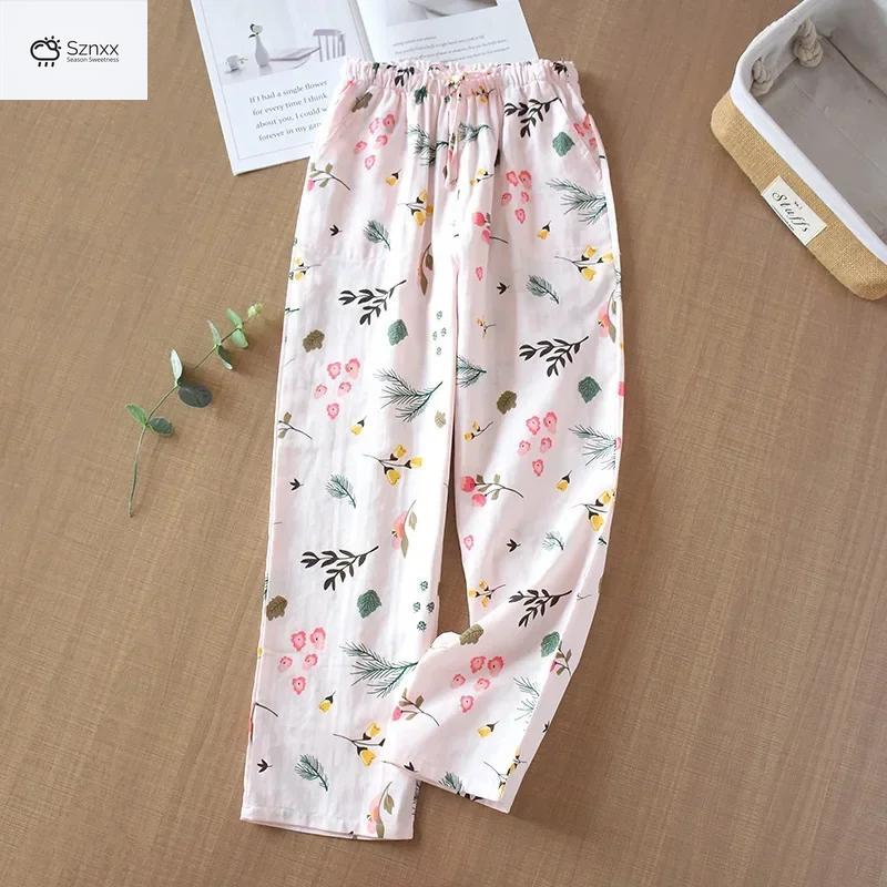 Breathable Loose Cotton Summer Lounge Trousers