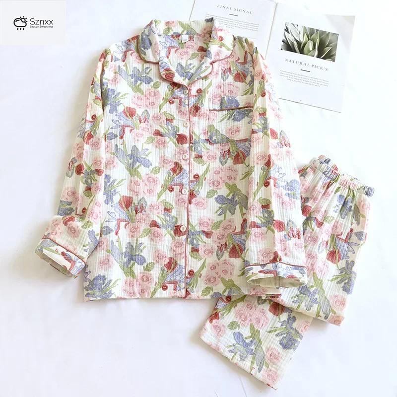 Soft Floral Cotton Polo Pajama Set