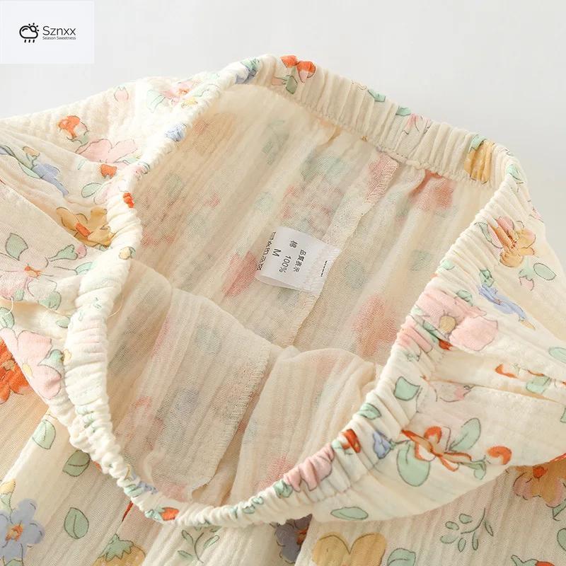 Floral Short-sleeve Cotton Pajama Set With Capris