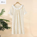 Floral Cotton Crepe Short Sleeve Summer Nightdress