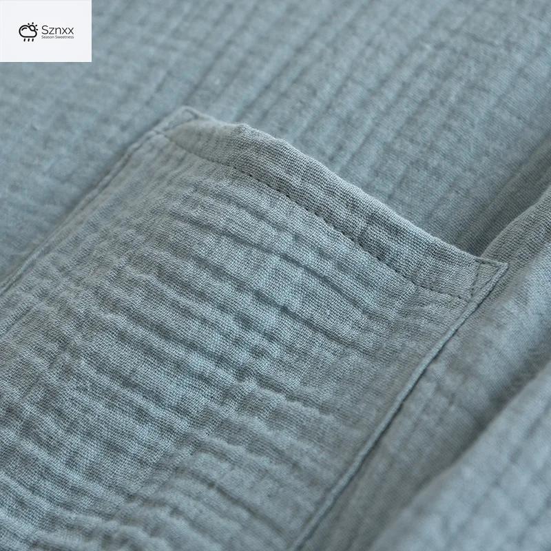 Couple’s Crepe Cotton Long-sleeve Pajama Set