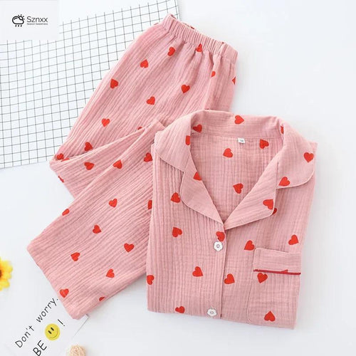 Cozy Cartoon Print Cotton Lounge Suit Set