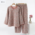 Floral Jacquard Cotton Long-sleeve Pajama Set