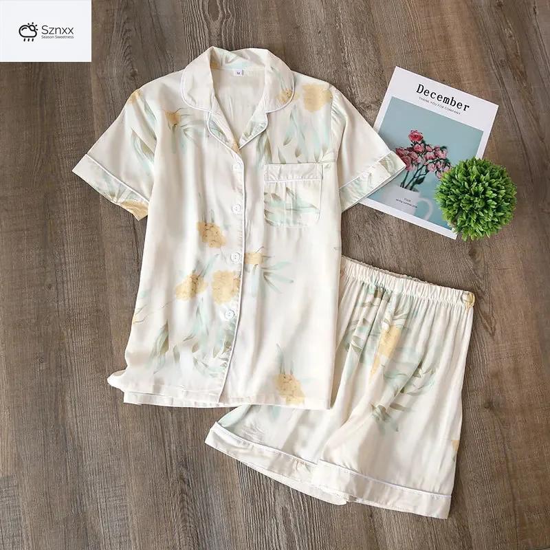 Comfortable Viscose Buckle Pajama Shorts Set