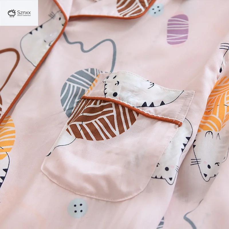 Soft Viscose Long-sleeve Geometric Pajama Set
