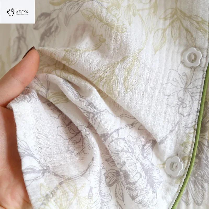 Japanese Crepe Cotton Floral Pajama Set