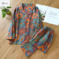 Soft Floral Cotton Long-sleeve Pajama Lounge Set