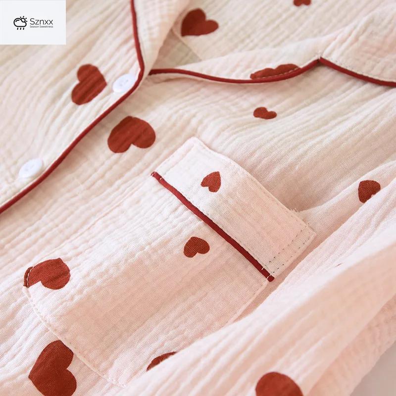 Soft Cotton Crepe Long Sleeve Pajama Lounge Set