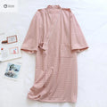 Lightweight Cotton Plaid Kimono Robe For Couples