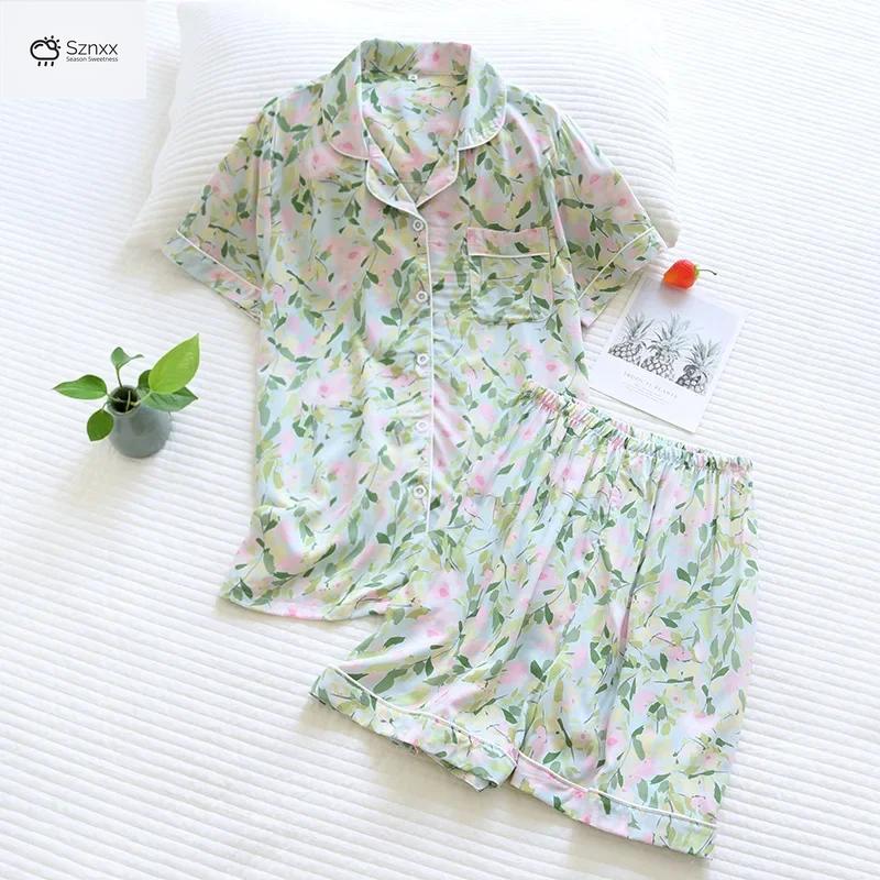 Comfortable Viscose Buckle Pajama Shorts Set