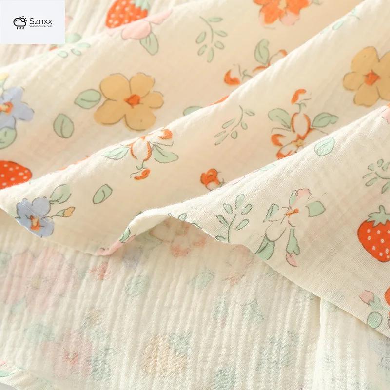 Floral Short-sleeve Cotton Pajama Set With Capris
