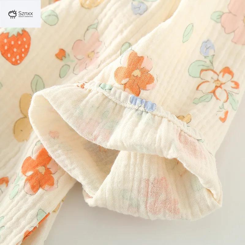 Floral Short-sleeve Cotton Pajama Set With Capris