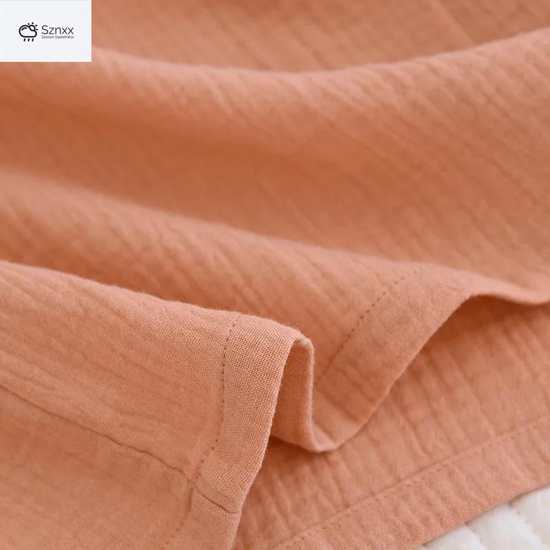 Soft Cotton Crepe Long-sleeve Pajama Lounge Set
