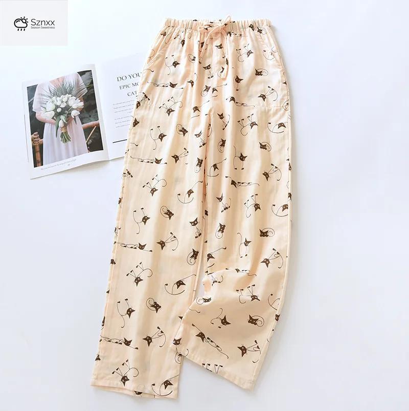 Ultra-soft Cotton Gauze Loose Sleepwear Pants