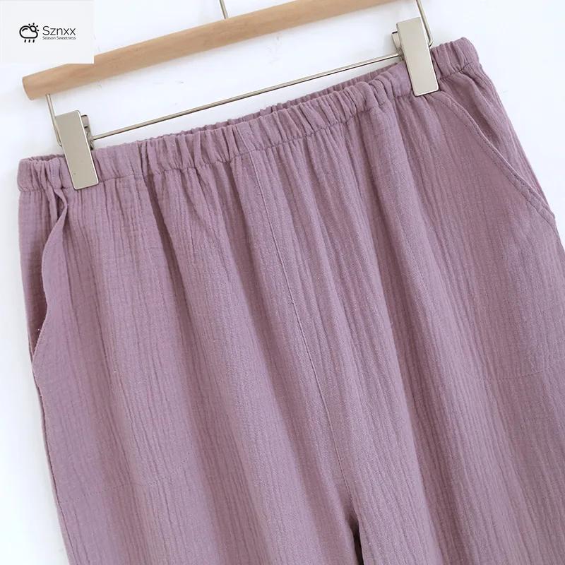 Minimalist Crepe Cotton Long-sleeve Pajama Set