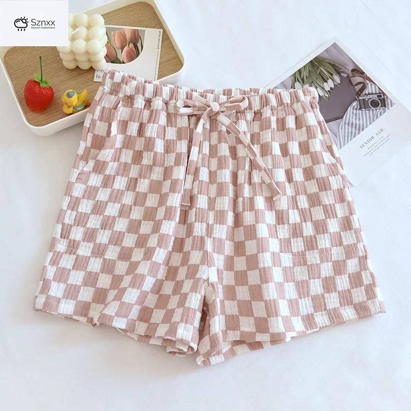 Womens Loose Cotton Crepe Pajama Shorts Summer Essentials