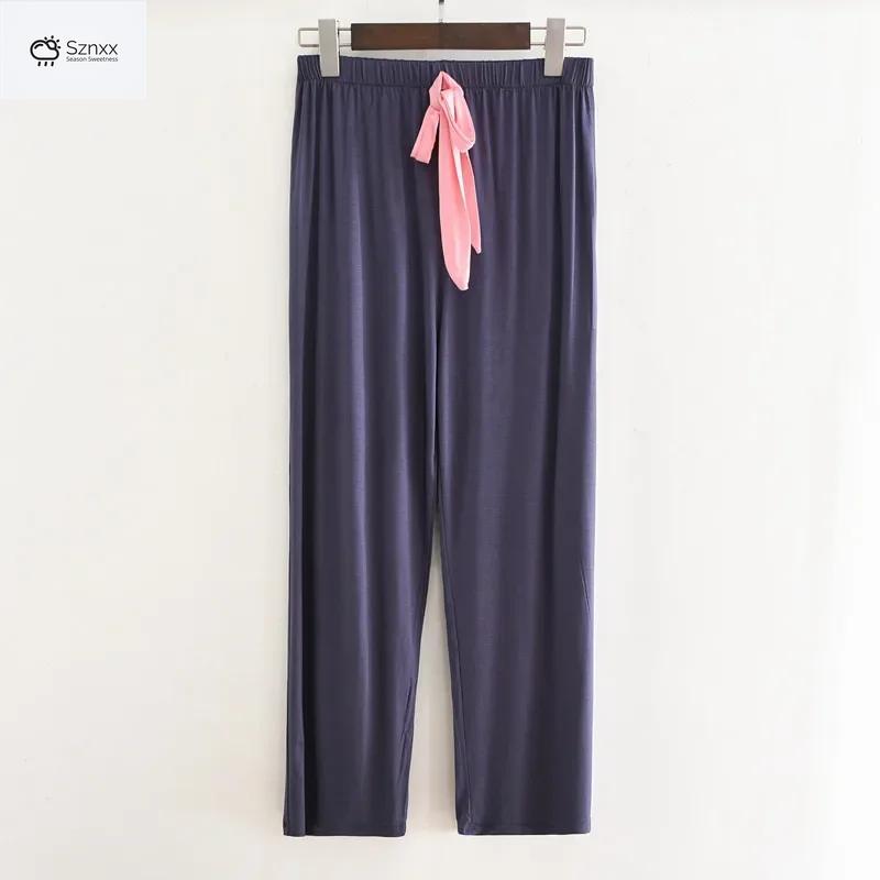 Womens Modal Wide Leg Lounge Pants With Flannel Comfort