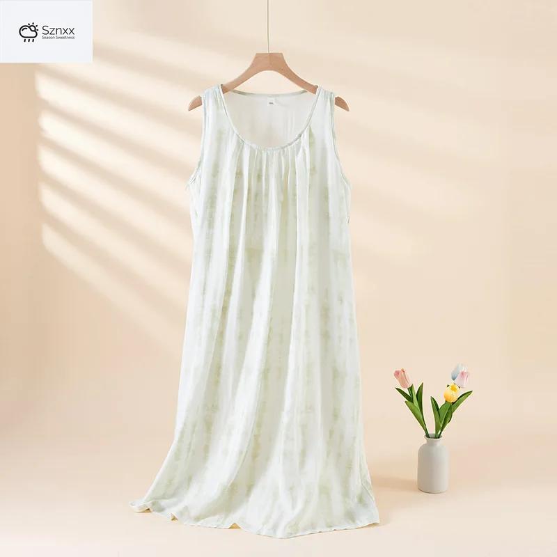 Womens Bamboo Fiber Sleep Skirt With Chest Pad