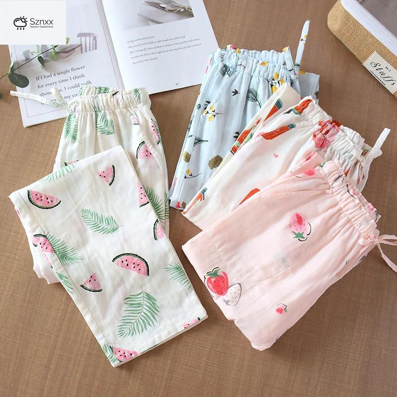 Breathable Loose Cotton Summer Lounge Trousers