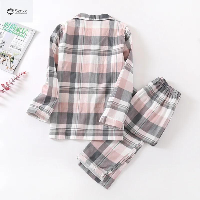 Soft Cotton Gauze Couple Pajama Set Plus Size