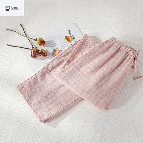 Breathable Loose Cotton Summer Lounge Trousers