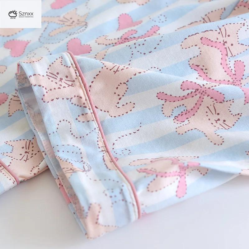 Soft Knit Cotton Womens Loose Pajama Set