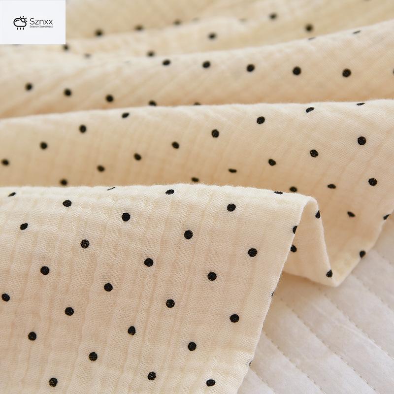 Polka Dot Cotton Crepe Pajama Set Long-sleeve