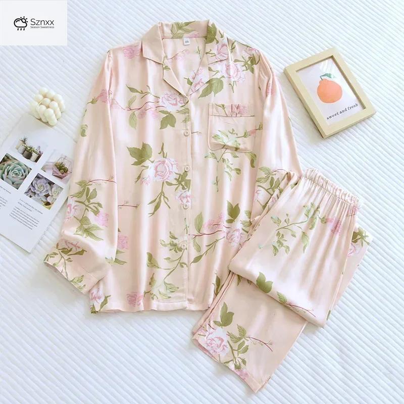 Satin Viscose Floral Pajama Set For Women