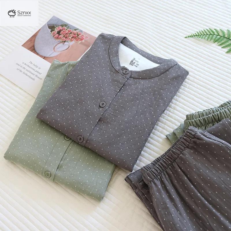 Soft Cotton Long-sleeve Pajama Set For Women