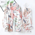 Floral Cotton Lapel Pajama Set For Women